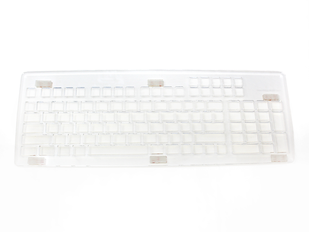 Keyguard for the MoreKeyboard with DualLock fasteners.