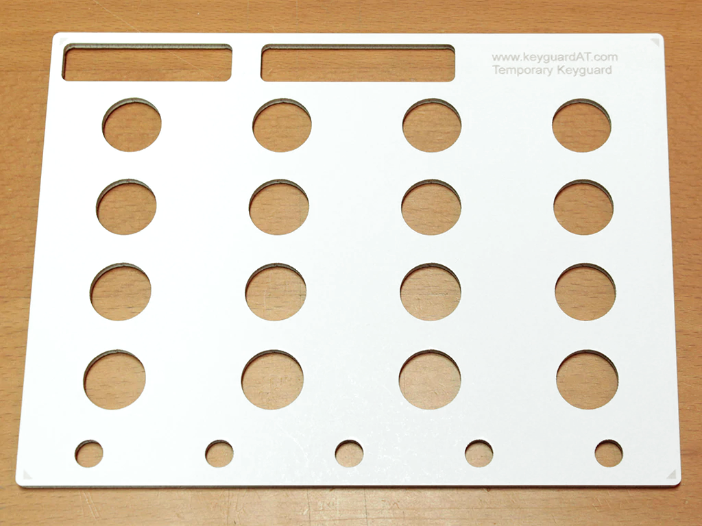 Proloquo2Go temporary keyguard in visible screen size. Message window is closed and bottom toolbar is designed for use with a stylus, so the tools cannot be reached with a finger.