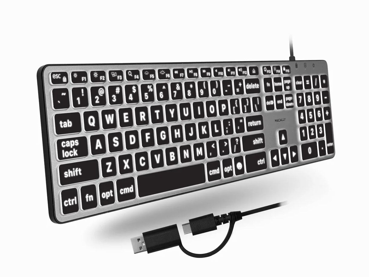 MacallyWired Large Print Keyboard Keyguard