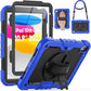 ArmorGuard Pro with rotating handstrap in blue (iPad 10.9" version shown)
