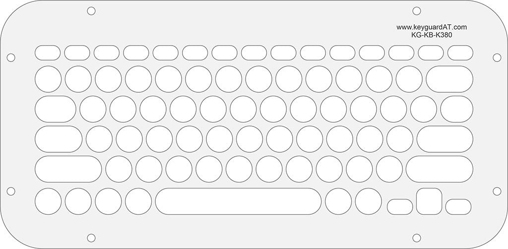 Oversized flange with holes allows for attaching to keyboard with cord or straps.